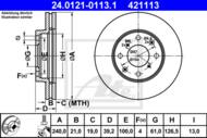 24.0121-0113.1 - Tarcza hamulcowa ATE HONDA JAZZ 02-03