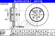 24.0121-0115.1 - Tarcza hamulcowa ATE HONDA JAZZ 04-