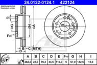 24.0122-0124.1 - Tarcza hamulcowa ATE DB W201 86-93 2.3E-2.6E