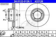 24.0122-0126.1 - Tarcza hamulcowa ATE OPEL MONZA 84-86