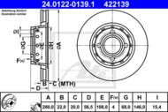 24.0122-0139.1 - Tarcza hamulcowa ATE VAG 80 92-96 /wentylowana/