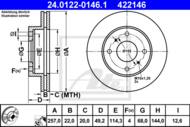 24.0122-0146.1 - Tarcza hamulcowa ATE NISSAN PRIMERA 90-99