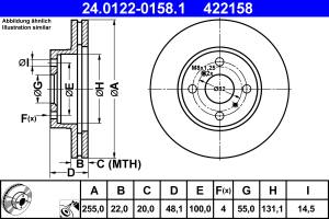 24.0122-0158.1 - Tarcza hamulcowa ATE TOYOTA COROLLA 92-01