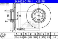 24.0122-0175.1 - Tarcza hamulcowa ATE MITSUBISHI PAJERO 83-91