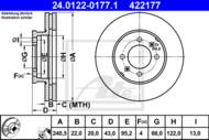 24.0122-0177.1 - Tarcza hamulcowa ATE ROVER 100 90-98 /wentylowana/