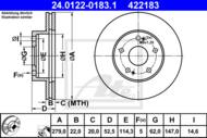 24.0122-0183.1 - Tarcza hamulcowa ATE TOYOTA PREVIA 90-00 /-ABS/