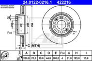 24.0122-0216.1 - Tarcza hamulcowa ATE RENAULT CLIO III 05-