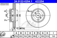 24.0122-0254.1 - Tarcza hamulcowa ATE /przód//+ABS/ TOYOTA YARIS 06-