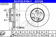 24.0123-0104.1 - Tarcza hamulcowa ATE HONDA HR-V 99-05