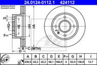 24.0124-0112.1 - Tarcza hamulcowa ATE FORD SIERRA 82-93 /wentylowana/