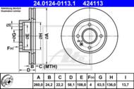 24.0124-0113.1 - Tarcza hamulcowa ATE FORD SIERRA 83-93