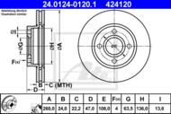 24.0124-0120.1 - Tarcza hamulcowa ATE FORD MONDEO 93-00 /wentylowana/