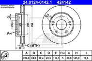 24.0124-0142.1 - Tarcza hamulcowa ATE MITSUBISHI ECLIPSE 91-99