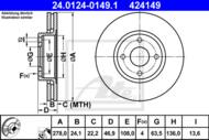 24.0124-0149.1 - Tarcza hamulcowa ATE FORD MONDEO 94-00 2.5 V6