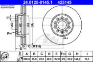 24.0125-0145.1 - Tarcza hamulcowa ATE VAG GOLF V 03- (odp.DF4295)