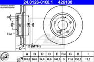 24.0126-0100.1 - Tarcza hamulcowa ATE PSA XM 91-00