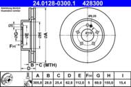 24.0128-0300.1 - Tarcza hamulcowa ATE /przód/ DB W205 C 13-