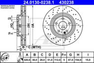 24.0130-0238.1 - Tarcza hamulcowa ATE /przód/ DB W246 B-KLASA 11-