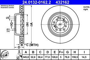 24.0132-0162.2 - Tarcza hamulcowa ATE /P/ BMW M5 E39 98-03