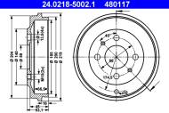 24.0218-5002.1 - Bęben hamulcowy ATE FIAT SEICENTO 98-