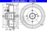 24.0220-3026.2 - Bęben hamulcowy ATE FORD FIESTA 02-08