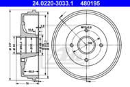 24.0220-3033.1 - Bęben hamulcowy ATE RENAULT CLIO III 05- /-ESP/
