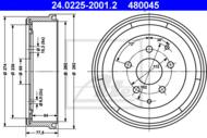 24.0225-2001.2 - Bęben hamulcowy ATE VAG T2 70-79