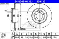 24.0309-0133.1 - Tarcza hamulcowa ATE /tył/ POWER DISC /nacinan VAG GOLF IV 98-03 4MOTION