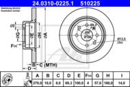 24.0310-0225.1 - Tarcza hamulcowa ATE /tył/ POWER DISC /nacinan OPEL VECTRA B 95-99