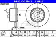 24.0310-0226.1 - Tarcza hamulcowa ATE /tył/ POWER DISC /nacinan OPEL VECTRA B 95-02