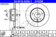 24.0310-0250.1 - Tarcza hamulcowa ATE /tył/ POWER DISC /nacinan OPEL ASTRA G 98-