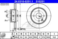 24.0310-0251.1 - Tarcza hamulcowa ATE /tył/ POWER DISC /nacinan OPEL ASTRA G 98-