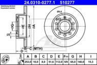 24.0310-0277.1 - Tarcza hamulcowa ATE /tył/ POWER DISC /nacinan VAG GOLF V 03-