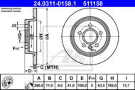 24.0311-0158.1 - Tarcza hamulcowa ATE /tył/ POWER DISC /nacinan FORD FOCUS II 04-