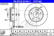 24.0312-0144.1 - Tarcza hamulcowa ATE POWER DISC /nacinana/ DB W168 A-KLASA 97-04