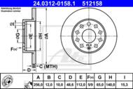 24.0312-0158.1 - Tarcza hamulcowa ATE /tył/ POWER DISC /nacinan VAG GOLF V 03-