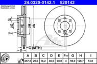 24.0320-0142.1 - Tarcza hamulcowa ATE POWER DISC /nacinana/ FIAT BRAVA/BRAVO 96-02