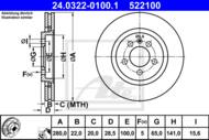 24.0322-0100.1 - Tarcza hamulcowa ATE POWER DISC /nacinana/ VAG GOLF III 91-97 2.0-2.8 VR6