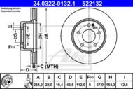 24.0322-0132.1 - Tarcza hamulcowa ATE POWER DISC /nacinana/ DB W202 C-KLASA 93-00 /wentylowana/