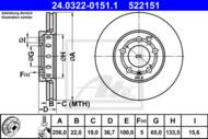 24.0322-0151.1 - Tarcza hamulcowa ATE POWER DISC /nacinana/ VAG OCTAVIA 96-