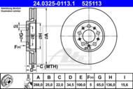 24.0325-0113.1 - Tarcza hamulcowa ATE POWER DISC /nacinana/ VAG GOLF IV 97-03 1.8T