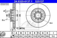 24.0325-0137.1 - Tarcza hamulcowa ATE POWER DISC /nacinana/ VAG A6 97-04