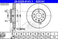 24.0325-0141.1 - Tarcza hamulcowa ATE POWER DISC /nacinana/ OPEL VECTRA C 02-08 1.6-2.2DTI