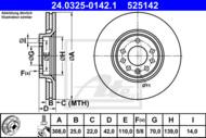 24.0325-0142.1 - Tarcza hamulcowa ATE POWER DISC /nacinana/ OPEL ASTRA G/H 99-
