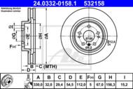 24.0332-0158.1 - Tarcza hamulcowa ATE DB W164 ML-KLASA 05-