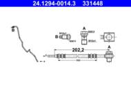 24.1294-0014.3 - Przewód hamulcowy elastyczny ATE /tył L/ VAG 08-