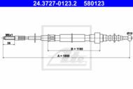 24.3727-0123.2 - Linka hamulca ręcznego ATE VAG GOLF II 84-88 GTI/-ABS/