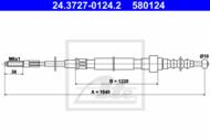 24.3727-0124.2 - Linka hamulca ręcznego ATE /+ABS/ VAG GOLF II 86-88 GTI