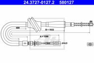 24.3727-0127.2 - Linka hamulca ręcznego ATE /tył P/ VAG 80 86-91