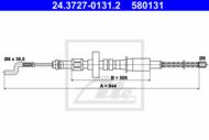 24.3727-0131.2 - Linka hamulca ręcznego ATE VAG T4 90-95